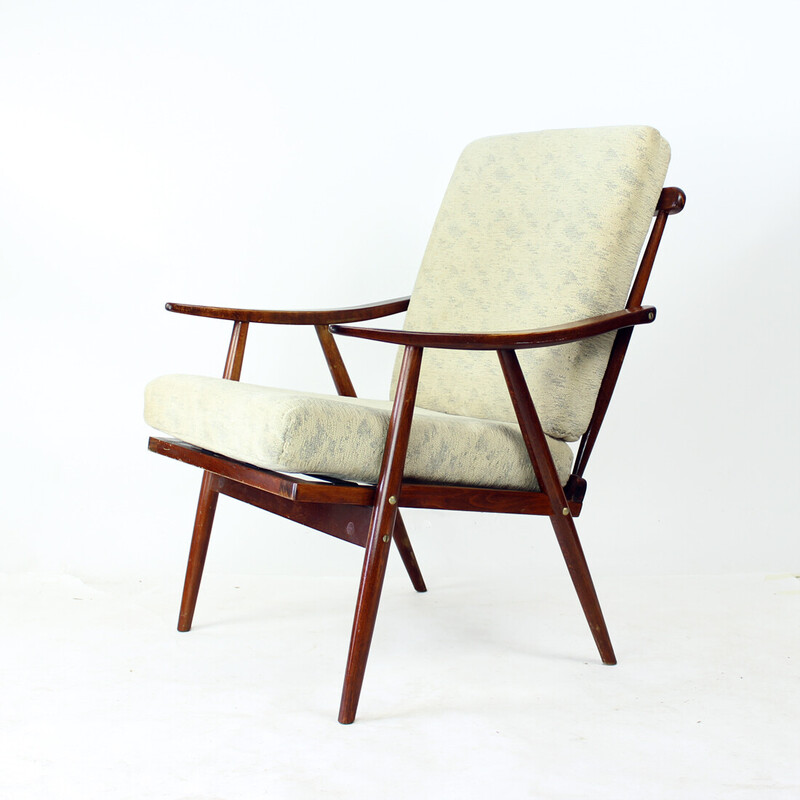 Fauteuil vintage Boomerang en bois pour Ton, Tchécoslovaquie 1960