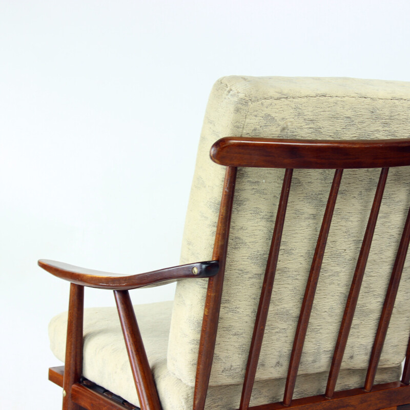 Fauteuil vintage Boomerang en bois pour Ton, Tchécoslovaquie 1960