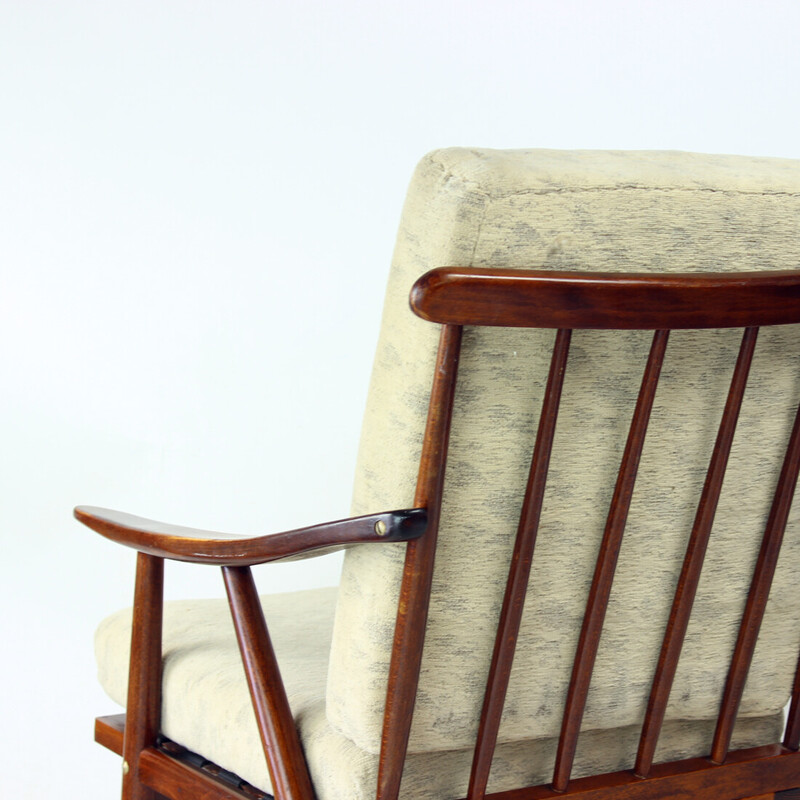Vintage wooden Boomerang armchair for Ton, Czechoslovakia 1960