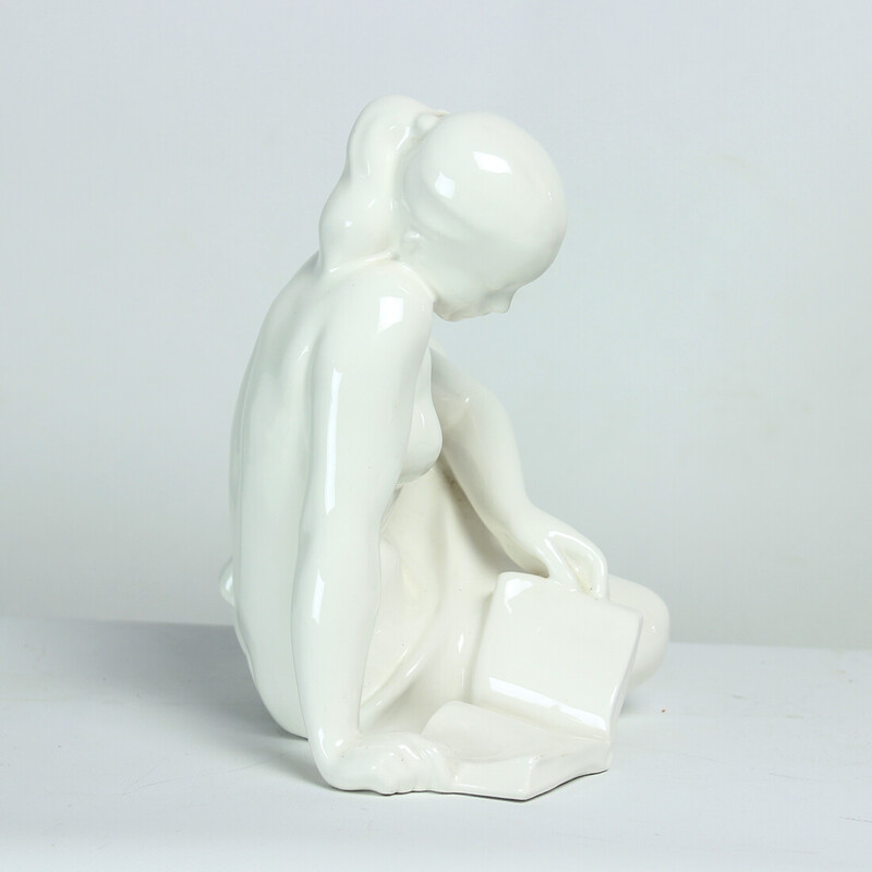 Sculpture vintage en porcelaine blanche pour Jihokera, 1960