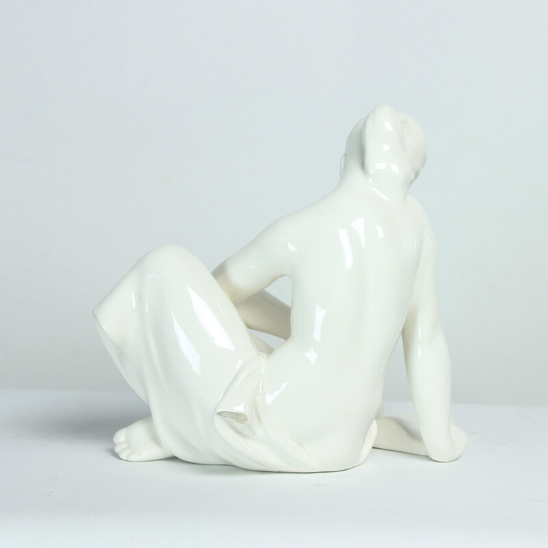 Vintage white porcelain sculpture for Jihokera, 1960