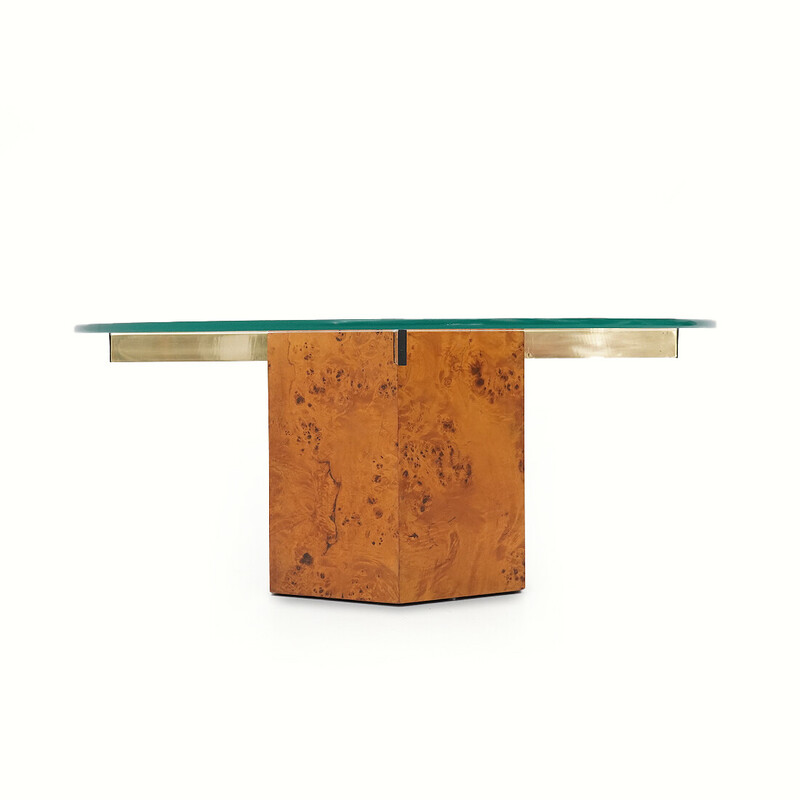 Table basse vintage extensible en teck et métal, Italie 1960