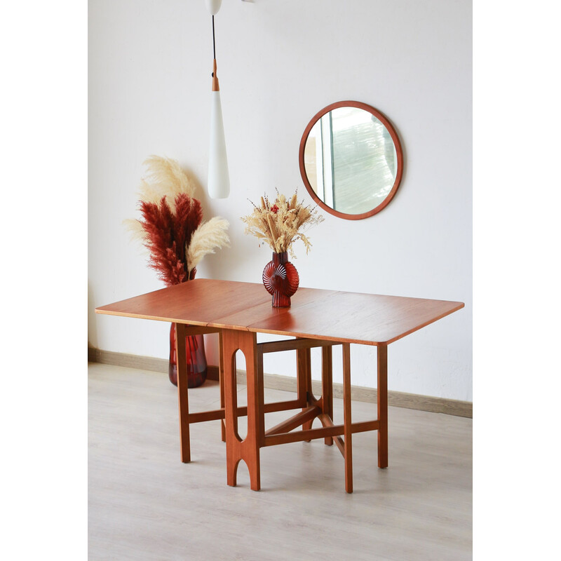 Vintage teak and oak drop leaf table by Bendt Winge for Kleppes Mobelfabrikk, Norway 1960