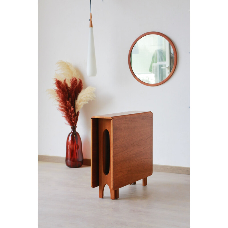 Vintage teak and oak drop leaf table by Bendt Winge for Kleppes Mobelfabrikk, Norway 1960