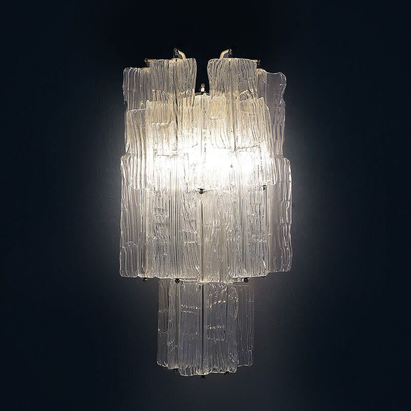 Aplique vintage de cristal de Murano por Toni Zuccheri para Venini, Italia 1960