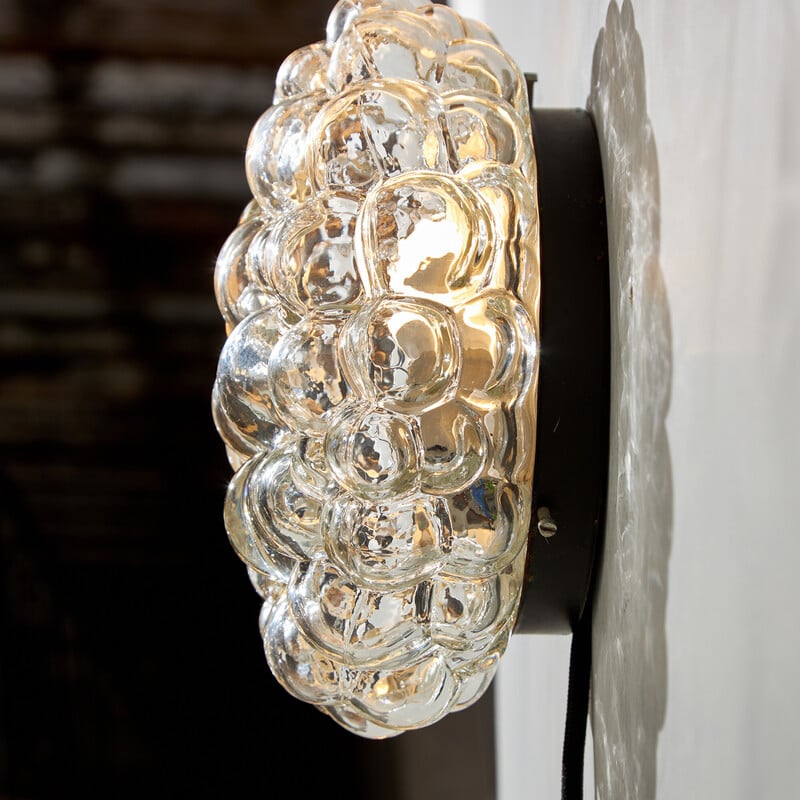 Vintage bubbled glass wall lamp by Helena Tynell for Limburg, 1960