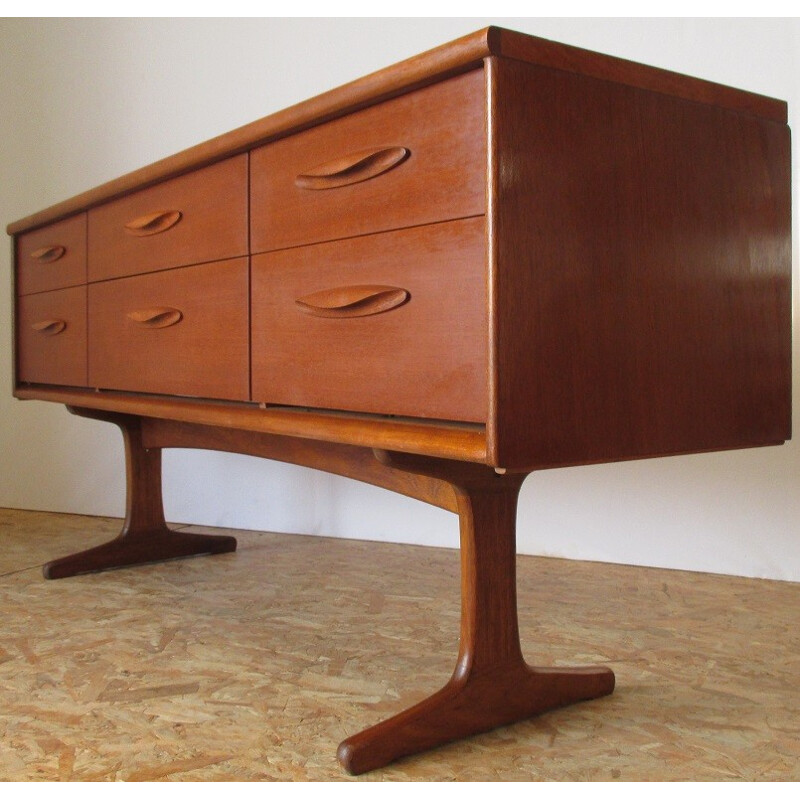 Teak chest of drawers with 6 drawers by F.Guille for Austin - 1960s