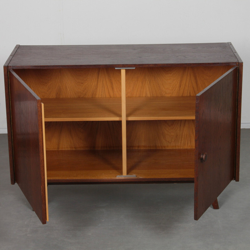 Vintage chest of drawers model U-450 in dark oak by Jiri Jiroutek, Czechoslovakia 1960