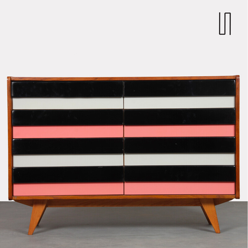 Vintage chest of drawers model U-453 in oak by Jiri Jiroutek for Interier Praha, Czechoslovakia 1960