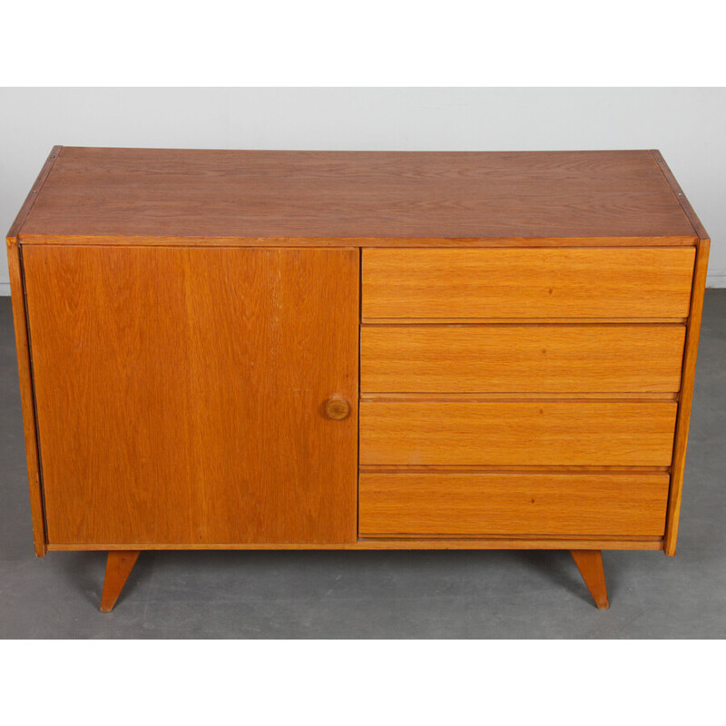 Vintage chest of drawers model U-458 in oak by Jiri Jiroutek for Interier Praha, Czechoslovakia 1960