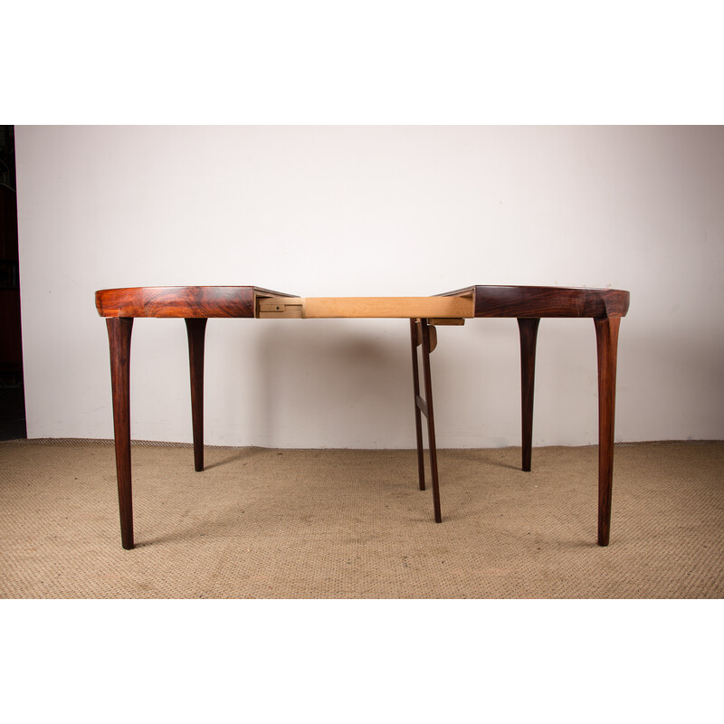 Vintage extendable rosewood dining table by Lb Kofod Larsen for Faarup, Denmark 1960