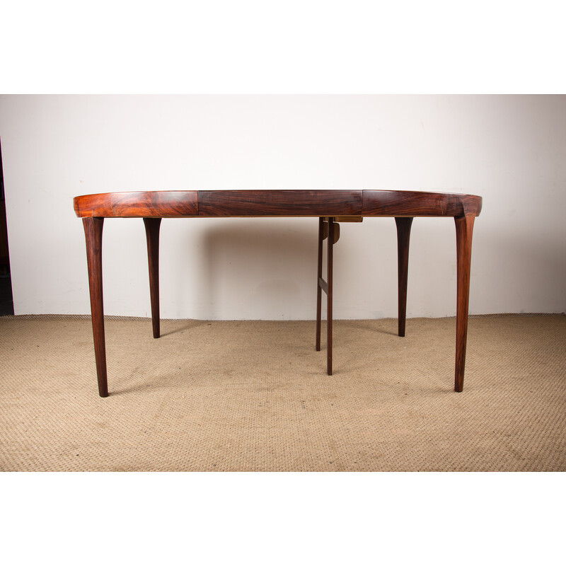 Vintage extendable rosewood dining table by Lb Kofod Larsen for Faarup, Denmark 1960