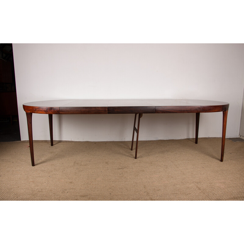 Vintage extendable rosewood dining table by Lb Kofod Larsen for Faarup, Denmark 1960