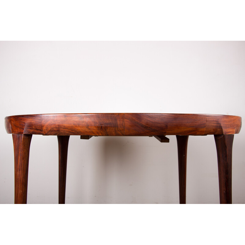 Vintage extendable rosewood dining table by Lb Kofod Larsen for Faarup, Denmark 1960