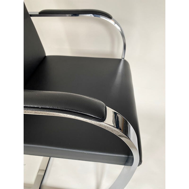 Vintage-Sessel aus Stahl und Leder von Ludwig Mies van der Rohe für die Knoll International