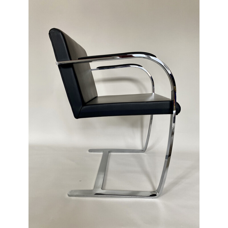 Vintage steel and leather armchairs by Ludwig Mies van der Rohe for Knoll International