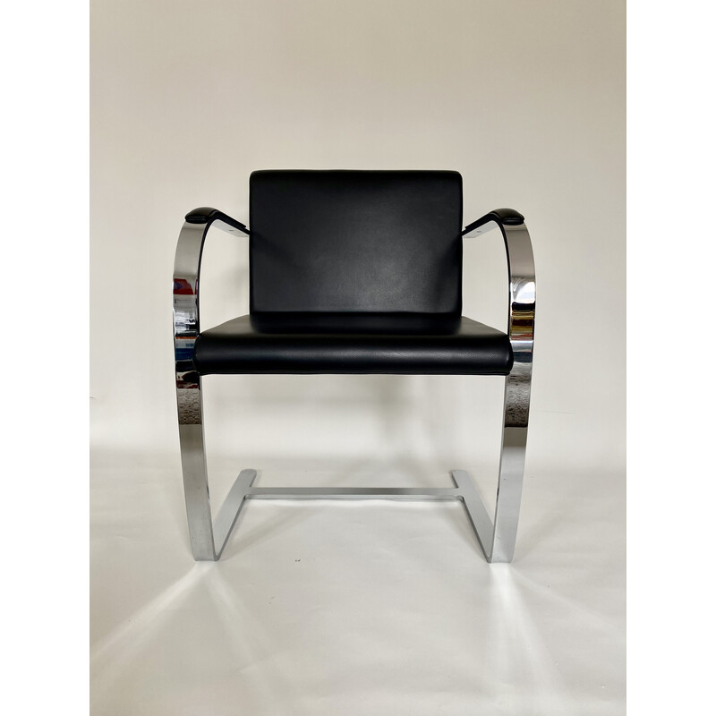 Vintage steel and leather armchairs by Ludwig Mies van der Rohe for Knoll International