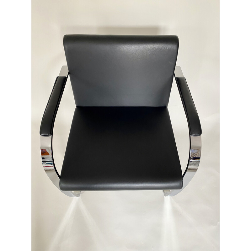 Vintage-Sessel aus Stahl und Leder von Ludwig Mies van der Rohe für die Knoll International