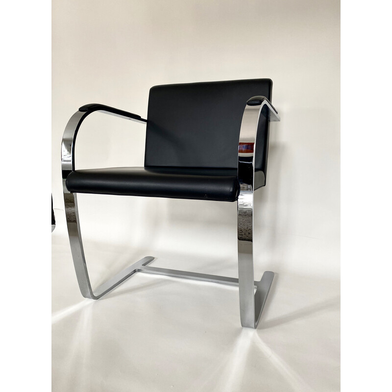 Vintage-Sessel aus Stahl und Leder von Ludwig Mies van der Rohe für die Knoll International