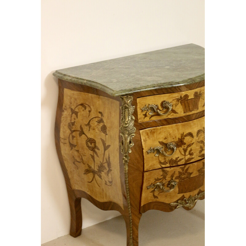 Vintage chest of drawers from the Napoleon III period in precious wood and marble