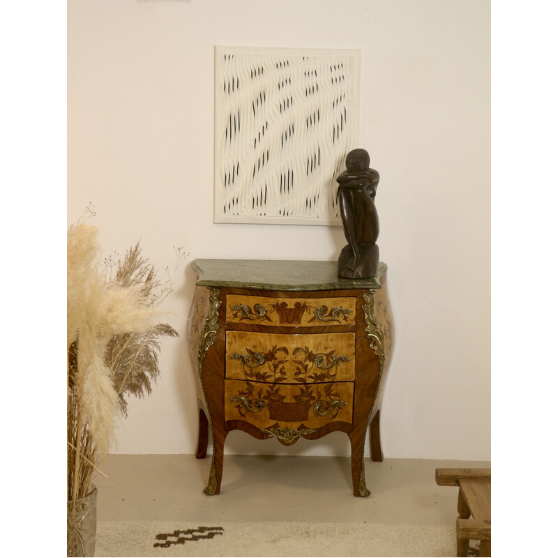 Vintage chest of drawers from the Napoleon III period in precious wood and marble