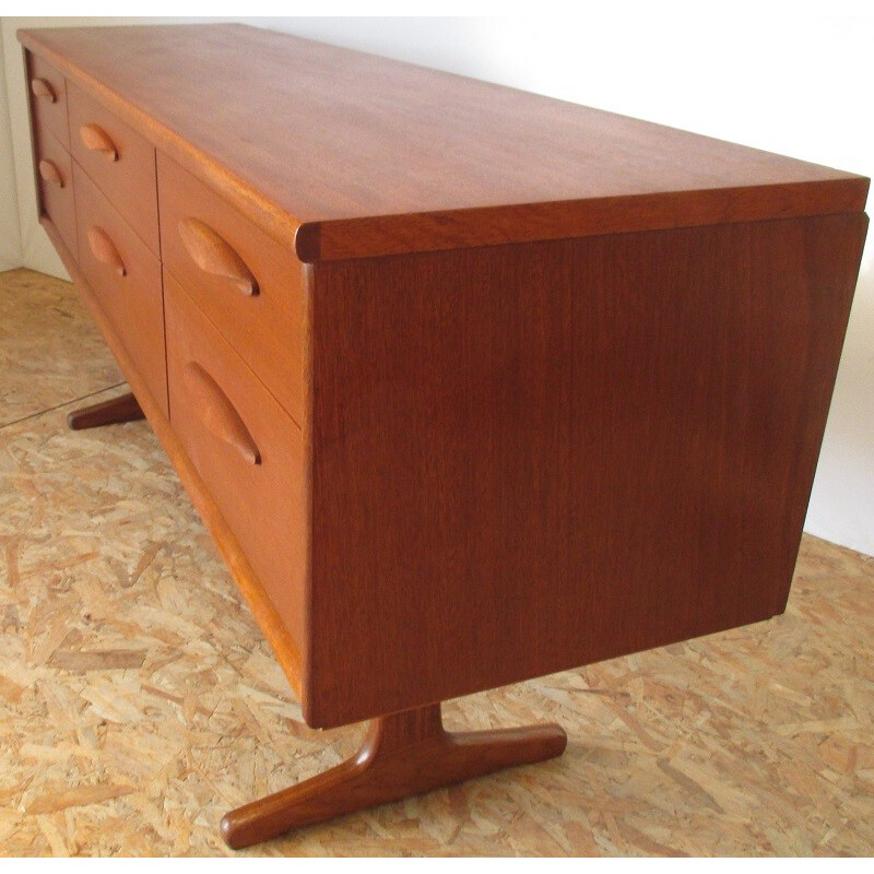 Teak chest of drawers with 6 drawers by F.Guille for Austin - 1960s