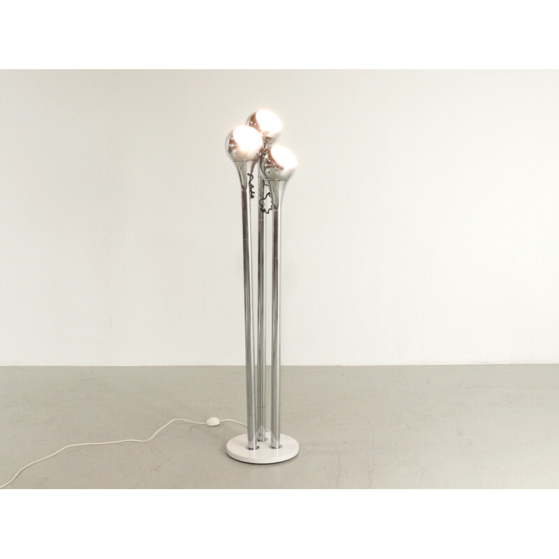 Floor Lamp with Three Chrome Spots by Gioffredo Reggiani - 1970s