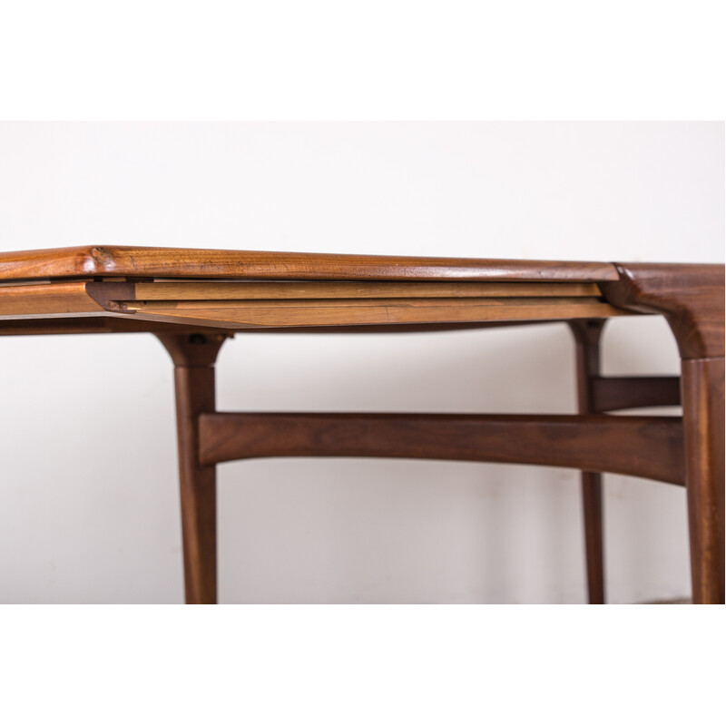 Vintage extendable teak dining table by Johannes Andersen for Uldum Mobelfabrik, Denmark 1960