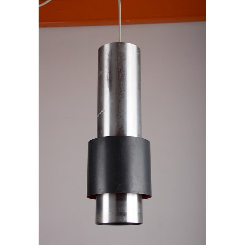 Vintage Zénith pendant lamp in aluminum and metal by Jo Hammerborg for Fog and Mørup, Denmark 1960