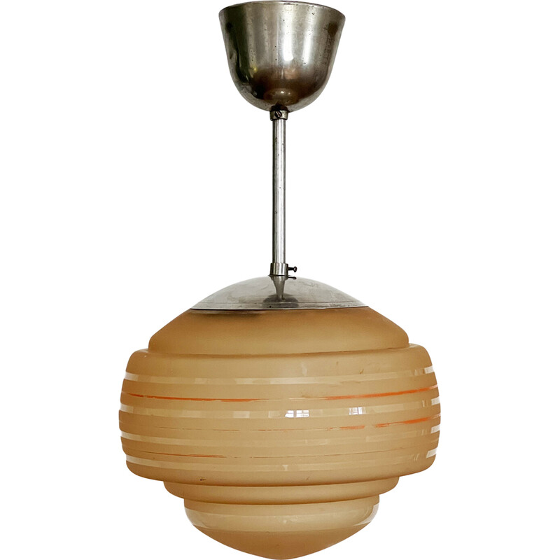 Vintage Art Deco pendant lamp in opaline glass in the shape of a beehive, Sweden 1930