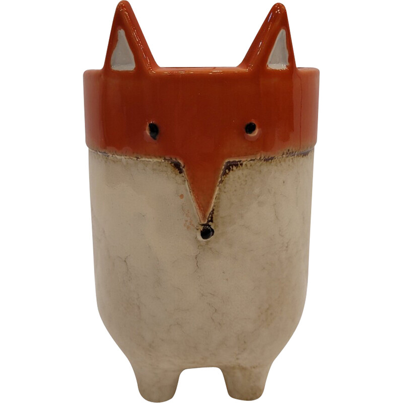 Vintage-Vase "Zorro" aus emaillierter Keramik, Frankreich