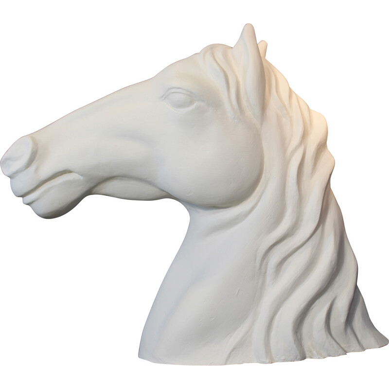 Sculpture vintage "Tête de cheval" en résine, Italie 1970