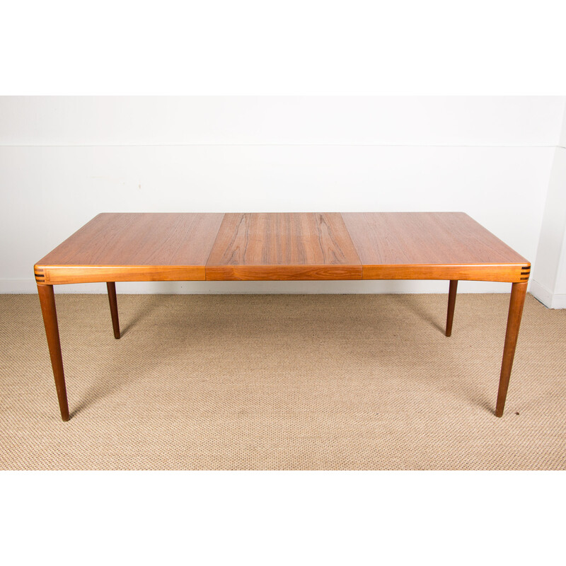 Vintage extendable teak dining table by Henry Walter Klein for Bramin, Denmark 1960