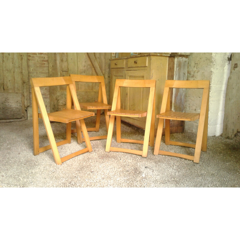 Set of 4 chairs by Aldo Jacober for Alberto Bazzani editions - 1960s
