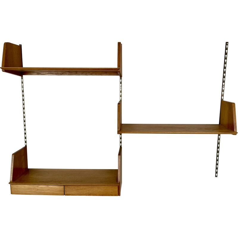 Set of 3 vintage oak shelves by Marcel Gascoin for Arhec, 1950