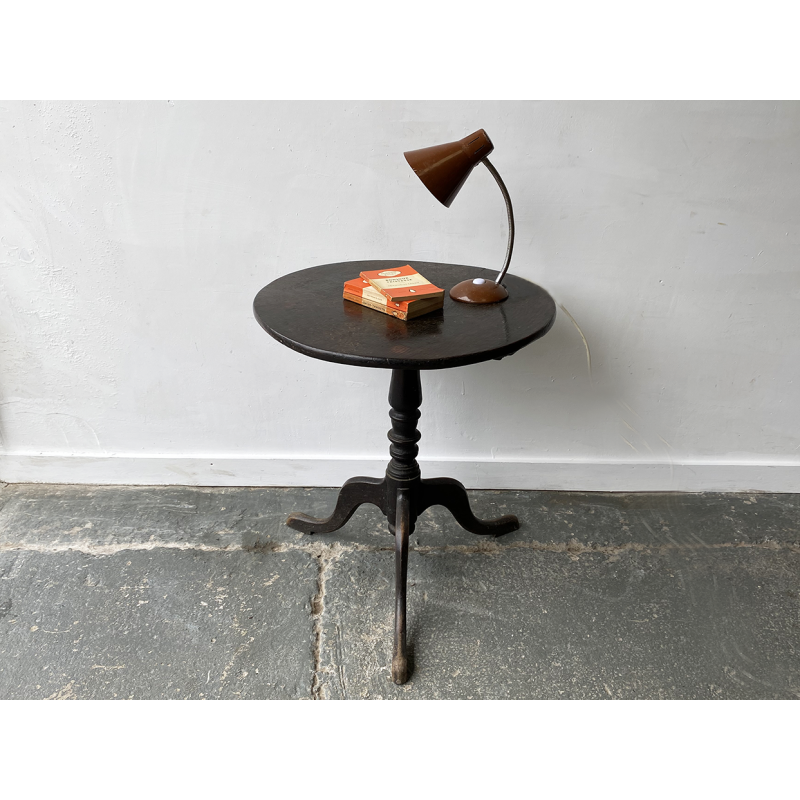 Vintage oak side table with tilting top