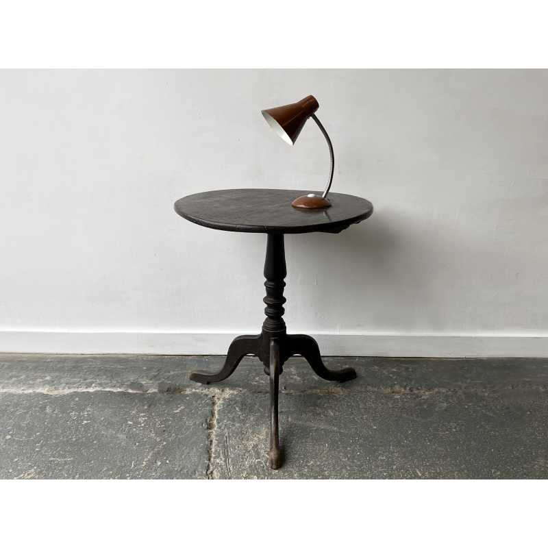 Vintage oak side table with tilting top