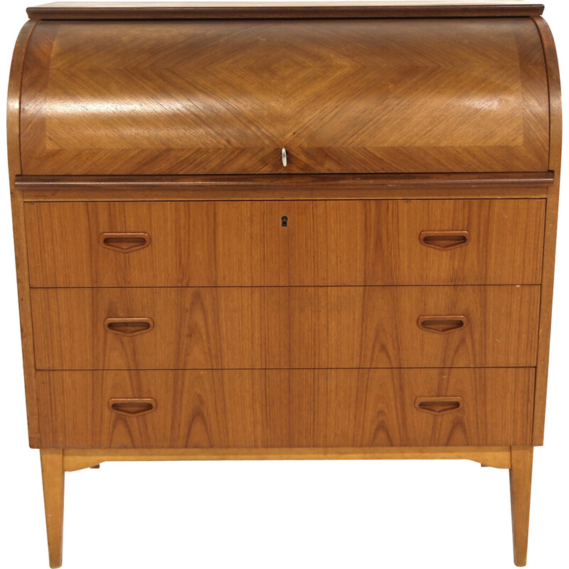 Vintage secretary in mahogany and beech, Sweden 1960