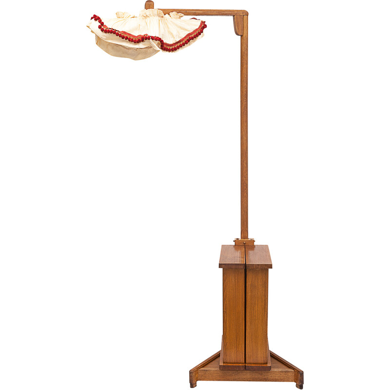 Lámpara de bar vintage de roble de Guillerme et Chambron, 1950