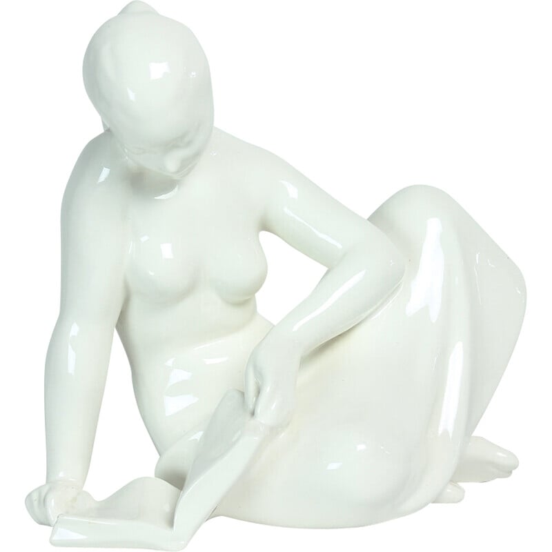 Sculpture vintage en porcelaine blanche pour Jihokera, 1960