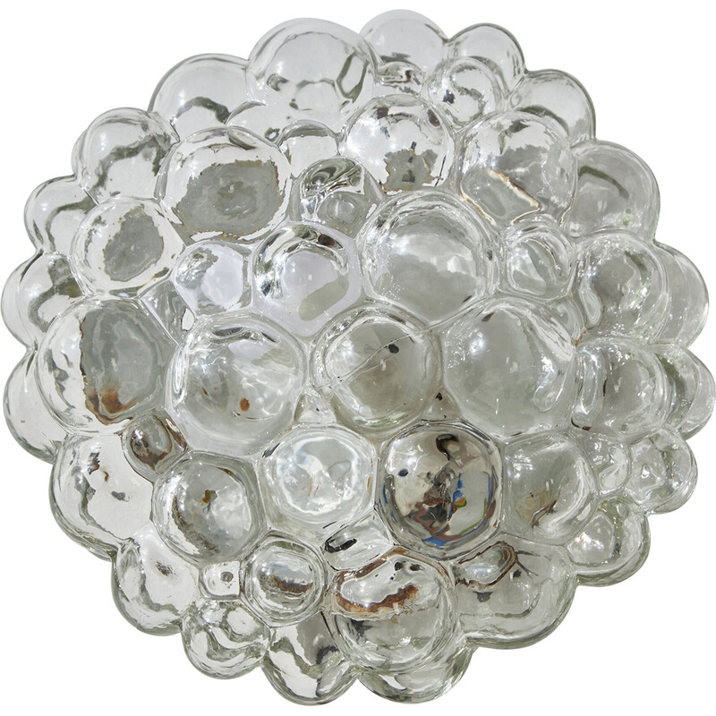 Vintage bubbled glass wall lamp by Helena Tynell for Limburg, 1960