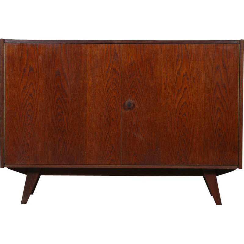 Vintage chest of drawers model U-450 in dark oak by Jiri Jiroutek, Czechoslovakia 1960