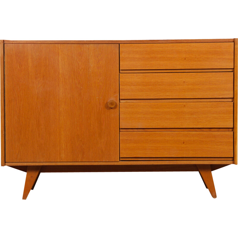 Vintage chest of drawers model U-458 in oak by Jiri Jiroutek for Interier Praha, Czechoslovakia 1960