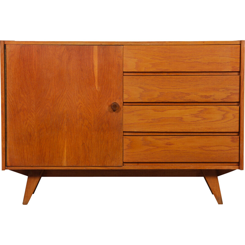 Vintage chest of drawers model U-458 in oak by Jiri Jiroutek for Interier Praha, Czechoslovakia 1960