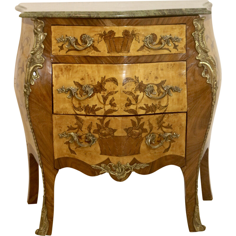 Vintage chest of drawers from the Napoleon III period in precious wood and marble