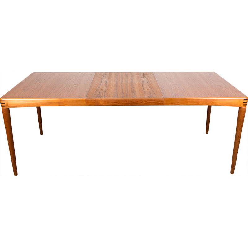 Table à repas vintage extensible en teck par Henry Walter Klein pour Bramin, Danemark 1960