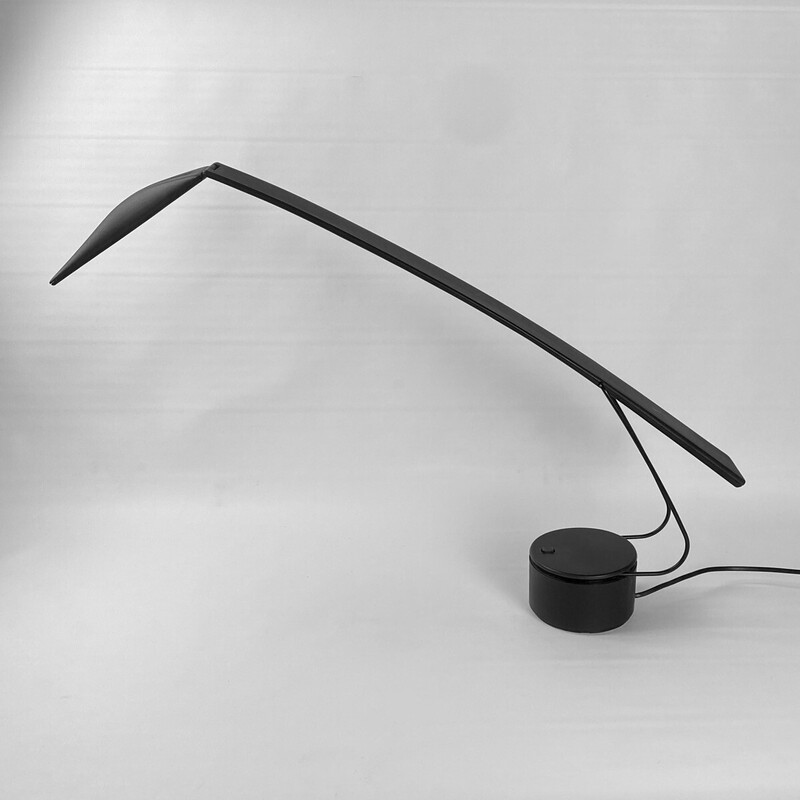 Vintage lamp in black polycarbonate and metal by Mario Barbaglia and Marco Colombo for Paf Studio, Italy 1980