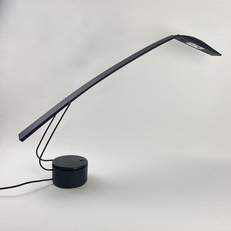 Vintage lamp in black polycarbonate and metal by Mario Barbaglia and Marco Colombo for Paf Studio, Italy 1980