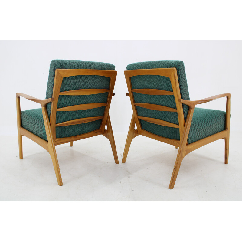 Pair of vintage ash wood armchairs for Drevotvar, Czechoslovakia 1970