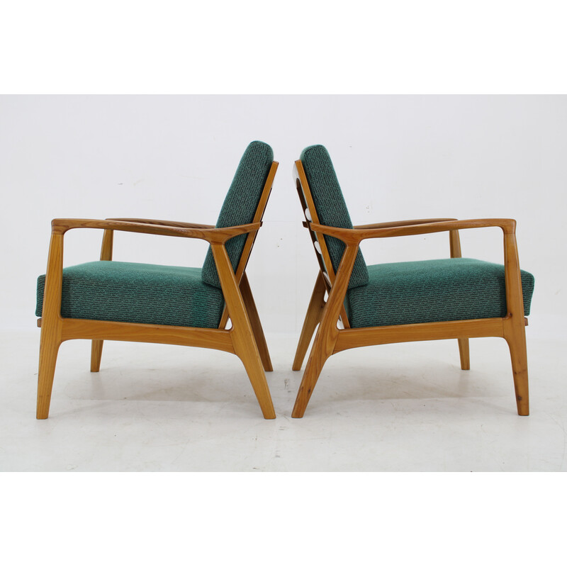 Paar Vintage-Sessel aus Eschenholz für Drevotvar, Tschechoslowakei 1970